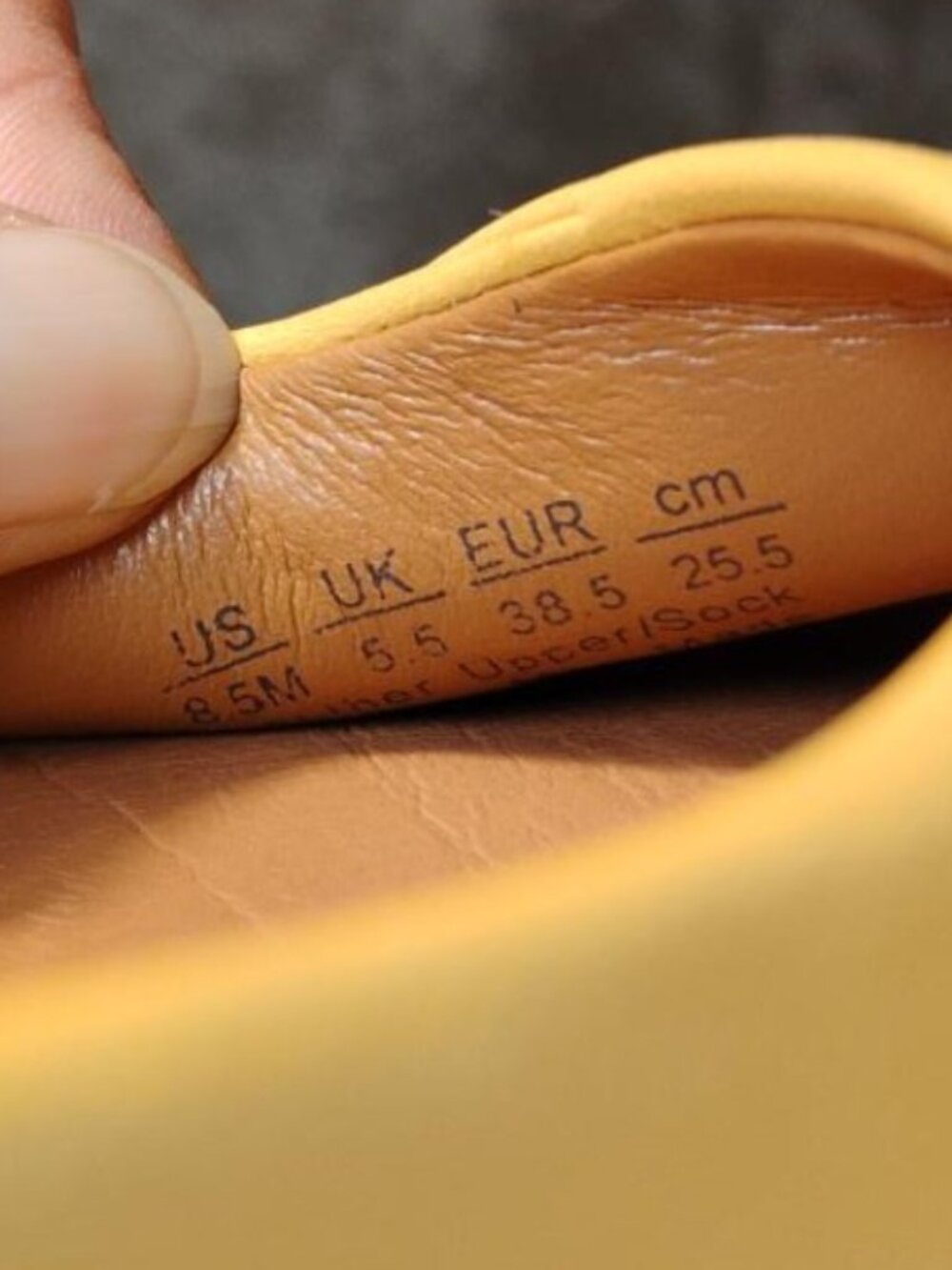 Franco Sarto Yellow Leather Square Toe Flats 8.5M - Picture 7 of 8